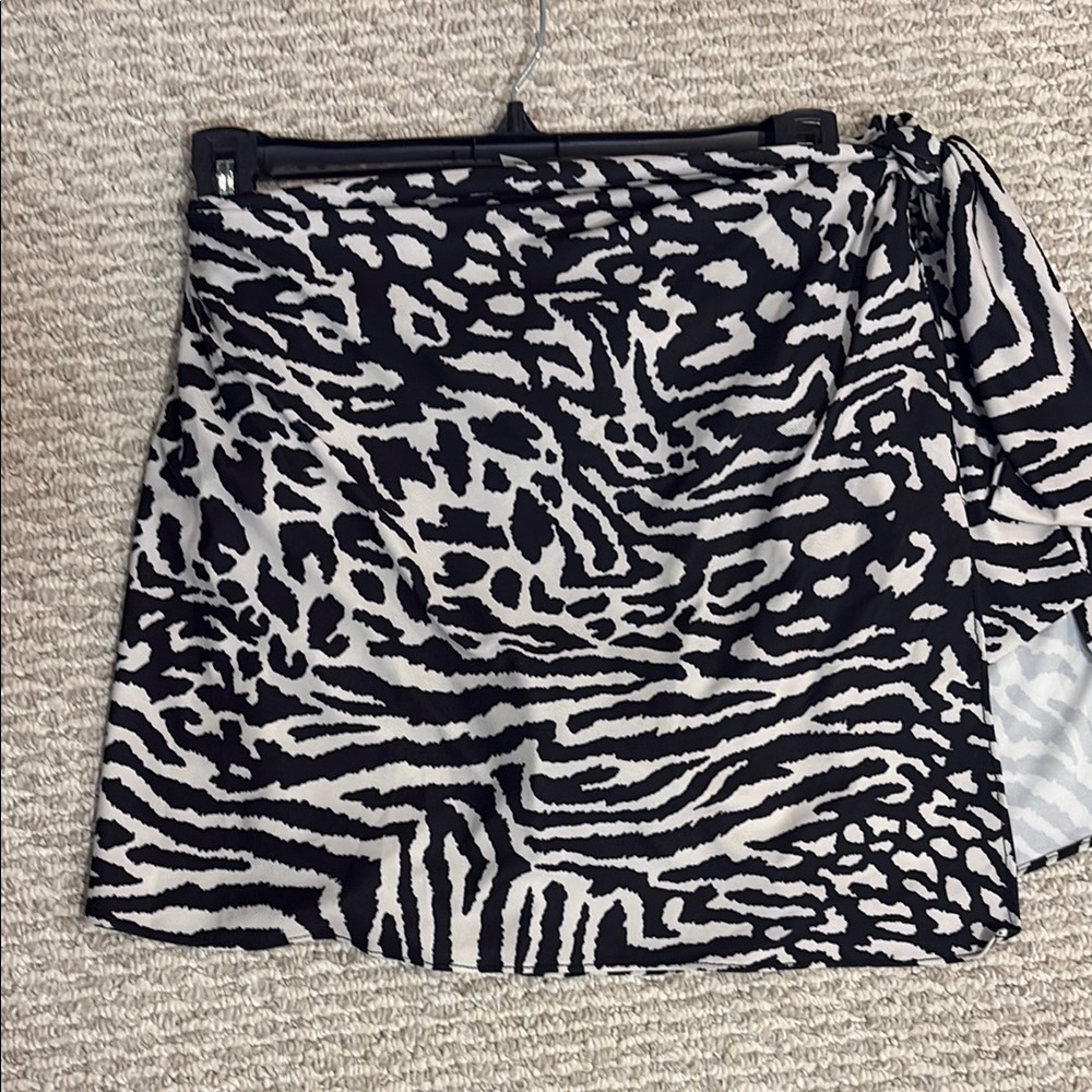 Black and White Animal Print swim skirt